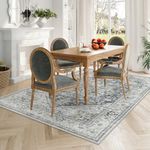 LIVEBOX Washable Area Rug 6x9 - Large Tribal Rug for Living Room, Lightweight Print Distressed Throw Carpet for Bedroom, Indoor Non Slip Area Rug for Conference Room Grey/Green