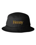One Size Black Adult Henny Embroidered Bucket Cap Dad Hat