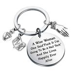 BUANA Nail Technician Gift Manicurist Gift A Wise Woman Going to Be A Nail Tech and She Lived Happily Ever After Nail Tech Jewelry Nail Tech Keychain Nail Artist Gift (wise Nail Tech)