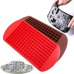 GHAZAWET 2PCS Silicone Mini Ice Cube Trays 160 Crushed Ice Cube Molds Easy Release Small Ice Cube for Freezer Baby Food Chilling Whiskey Cocktail Drink and Other Drink Release Reusable