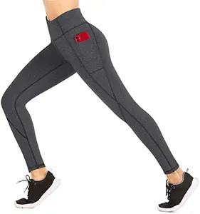 Heathyoga Women's Yoga Pants Leggings with Pockets for Women High Waist Yoga Pants with Pockets Workout Leggings Tights Dark Charcoal