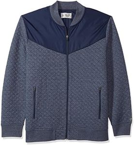 Original Penguin Big Men's Long Sleeve Quilted Track Jacket, Dark Sapphire, 2 XL-Extra Large/Tall