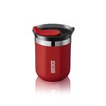 WACACO Octaroma Classico Vacuum Insulated Coffee Mug, Double-Wall Stainless Steel Travel Tumbler with Drinking Lid, 6 fl oz (180ml), Carmine Red