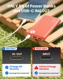 INIU 10000mAh Portable Power Bank – Fast Charging USB Battery