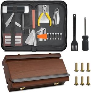 3/23/35/90 Degree Fret End Beveling File with Guitar Repairing Maintenance Tool Kit, 57Pcs 4 in 1 fret file Care Set of Tools For Acoustic Guitar Electric Ukulele Bass Banjo,Guitar Gift for Enthusiast