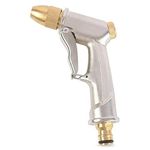 Fai Top Garden Hose Spray Gun with Full Brass Nozzle,Water Hose Pipe Spray Gun,Perfect for Car & Pet Washing/Watering Lawn and Garden/Sidewalk Cleaning-Short Garden Spray Gun