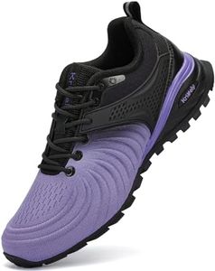 Kricely Men's Walking Shoes Breathable Lightweight Fashion Sneakers Non Slip Sport Gym Jogging Trail Running Shoes （Purple 8.5）