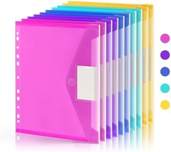 10 Pack File Folders, 11 Ring Plastic Envelopes, Clear Folder for Documents with Label, 3 Ring Binder Pocket Organizer Letter Size A4 Size