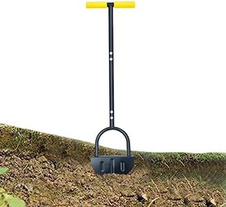 Garden Sidewalk Lawn Edgers, Half Moon Lawn Edger with T-Grip Handle, Manual Garden Edger with Steel