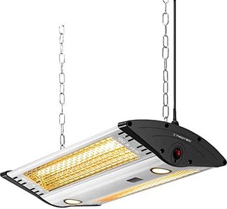 TROTEC Deckenheizstrahler Infrarot IR 2000 C – Heizleistung 1000 W / 2000 W – Terrasse, Integrierte LED-Spots, inkl. Fernbedienung