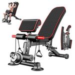 Adjustable Weight Bench - Utility Weight Benches for Full Body Workout, Foldable Flat/Incline/Decline Exercise Multi-Purpose Bench for Home Gym (DZ)