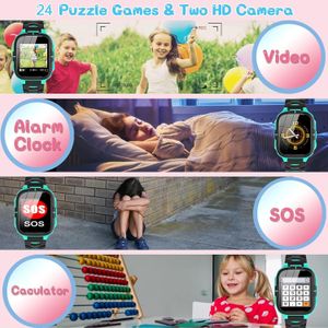 ELEJAFE Kids Smart Watch – Calls, SOS, 24 Games, 2 Cameras, Green