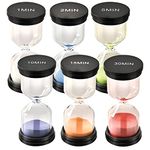 TeacherFav Sand Timer for Kids 6 Pack Colorful Hourglass 1min 2mins 5mins 10mins 15mins 30mins Sand Clock Timer for Classroom, Games and Kids Room