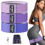 Fabric Resistance Bands, Exercise Band [Set of 3] Workout Fitness Bands for Hips & Glutes, Non-Slip Booty Bands for Women/Men/Beginners/Athletes Strength Training,Yoga,Pilate,Fitness