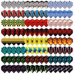 Deetenks 120PCS Dart Flights 24 Sets Dart Standard Flights Replacement Feather Tail Wing Dart Accessories