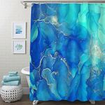 Gibelle Blue Marble Shower Curtain,