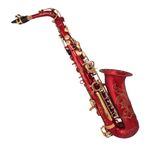 Kadence SAX-KXRD Jamming Series E-flat Alto Saxophone | Brass Body | High F-sharp 22 Keys | Hard Case & Accessories Included | Red Gold