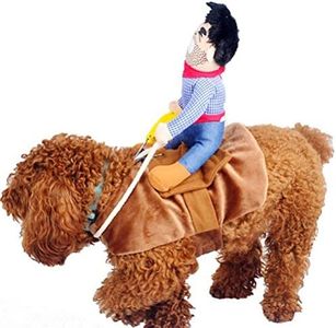 ISMARTEN Cowboy Rider Dog Costume for Dogs Outfit Knight Style with Hat Pet Costume for Halloween Day (Medium)