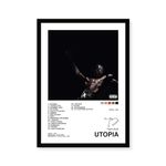 CodersParadise Wood Travis Scott - Utopia Wall Poster Frames | 8X12 Inch (A4 Size) | Hanging Wall Artwork Frames For Home Bedroom, Living Room And Walls Aesthetics