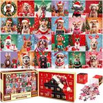 Quanquer Advent Calendar 2024 Christmas Jigsaw Puzzles - Christmas Dogs 24 Days Countdown Calendar Christmas Puzzle for Kids Adults - 1008 Pieces Puzzle Advent Calendar Game Home Decor for Boys Girls