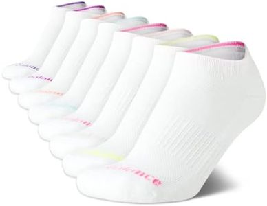 New Balance Girls' Athletic Low Cut Socks with Reinforced Heel and Toe (8 Pack), Size Medium, Pure White