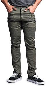 G-Style USA Men's Coated Biker Jeans Jeans - DL1030 - Olive - 28/30 - DNM