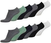 TOM TAILOR Trainer Socks - Comfortable Unisex Socks - Socks for Everyday and Leisure Simple Green 43-46 - in Practical Pack of 12, Simple Green, 43-46