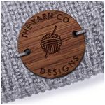 Personalised Walnut Wood CIRCLE Tags 30mm Wooden Handmade Clothing Crochet Products Labels Quilt Baby Clothes Blanket Sew on 027