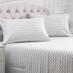 Mellanni King Size Sheets - Iconic Collection Bedding Sheets & Pillowcases - Extra Soft, Cooling Bed Sheets - Deep Pocket up to 16" - Wrinkle, Fade, Stain Resistant - 4 PC (King, Chevron Gray)