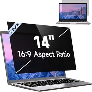Mamol [2 Pack] 14 Inch Laptop Privacy Screen for Lenovo/HP Envy/Dell/Acer/Asus/Thinkpad, 16:9 Aspect Removable Anti Glare Blue Light Privacy Screen Filter, Laptop Security Shield 14 In