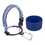 PATIKIL Water Bottle Holder, Paracord Handle Carrying Lanyard Strap Carrier with Ring for 12oz to 24oz Wide Mouth Bottles, Blue, White