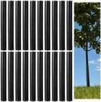 Menkxi 20 Pcs Corrugated Tree Guards Saplings Tree Trunk Protectors from Deer Tree Tubes Guard Tube Wraps to Protect Bark, Sapling from Rodents, Mowers, Animals(Black,15.7 x 2")