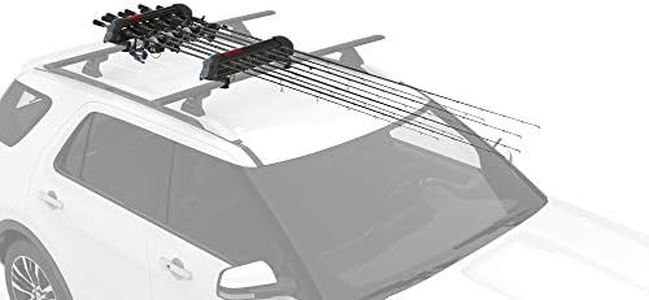 Yakima Fishing Pole Rod Car Rack Mount, ReelDeal 4 Ski & 2 Snowboard Holder w/ SKS Locks