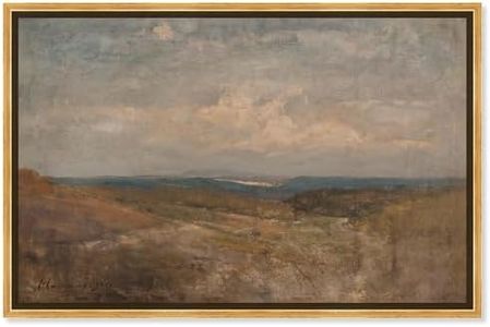 Art Remedy Hill Top View Canvas Vintage Landscape Art, Gold Frame, 54" x 36"