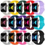 Tiorecime 15 Pack Bands Compatible with Apple Watch Band 49mm 45mm 41mm 44mm 40mm 42mm 38mm for Women Men, Waterproof Soft Silicone Sport Replacement Strap for iWatch Series Ultra 8 7 6 5 4 3 2 1 SE