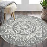 Pauwer Round Area Rug 120 cm Shaggy Ultra Soft Touch Carpet Rug Washable Non Slip Home Decor Rug Fluffy Living Room Rug Bedside Floor Rug for Bedroom,Dark Grey