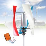 TINGBBAO Wind Turbine Generator Kit 20000W Vertical Wind Turbine Generator Kit,3-Blades Helix Wind Power Turbine, with MPPT Controller, for Home Street Lighting Chalet, Boat(Colorful,48V)