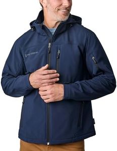 Free Country Men's Softshell Jacket Water & Wind Resistant Insulated and Warm Fleece Lined Rain Hiking Winter Coat for Men-Dark Navy-Size M