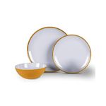 Kampa 12 Piece Sunset Yellow Melamine Dinner Set