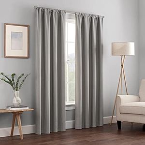 ECLIPSE Kendall Modern Blackout Thermal Rod Pocket Window Curtain for Bedroom or Living Room (1 Panel), 42 in x 84 in, Ivory