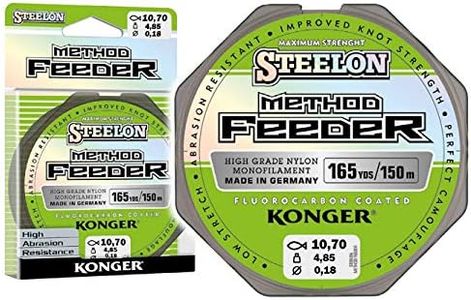 Konger Fil de pêche Steelon Method Feeder - Fluorocarbone - Bobine monofilament - 150 m - 0,18-0,30 mm - Méthode de ressort - 0,18 mm / 4,85 kg