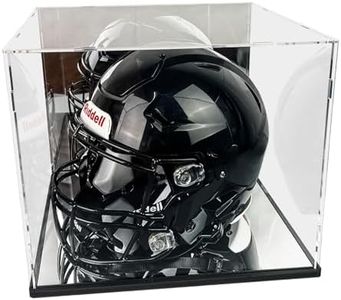 Football Helmet Display Case with Mirror backpanel and Base,Acrylic Helmet Display box Full Size,Motorcycle Helmets,UV Protection Dust-Proof Box for Collectible Memorabilia Storage(need self-assembly)