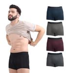 FREECULTR Men's Underwear Anti Bacterial Micromodal Airsoft Trunk - Non Itch No Chaffing Sweat Proof - Prussian Blue,Pot Black,Smoke Grey,Sangria Wine,Ash Grey Size S Pack 5