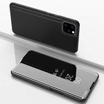 iPhone 6 6S Case,Shinetop Smart Clear View Window Electroplate Plating Stand PC Mirror Flip Folio Case Cover Ultra Slim Thin Full Body Protective Case for iPhone 6 6S 4.7 inch with Kickstand-Black