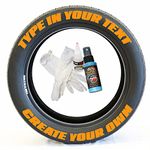 Tire Stickers - Create Your Own Custom Tire Lettering Add-On Accessory - DIY/Easy/Glue & 2oz Touch-Up Cleaner - Custom Sizing/Orange (Pack of 8)