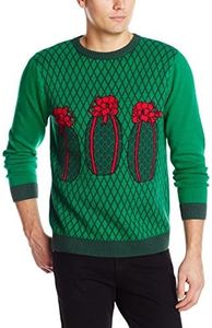 Alex Stevens Men's Hatchy Holidays Ugly Christmas Sweater, Green Combo, Large