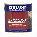 Coo-Var SureGrip Non Slip Anti Slip Floor Paint for Concrete, Metal & Wood (5 Litre, Grey)
