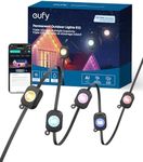 eufy Permanent Outdoor Lights E22, 50ft with 30 Triple-LED Lights, Smart RGBWW, Daily and Holiday, Up to IP67 Waterproof, AI Lighting Themes for Halloween, Christmas, Links with Cameras, Black
