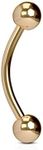 FIFTH CUE 16G Rose Gold IP Over 316L Surgical Steel Curved Barbell - 3/8" (10mm)