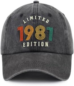 43 Birthday Decorations for Men Women, 43 Birthday Hat, Birthday Gifts for Son Daughter Sister Brother Grandson, Vintage 1981 Baseball Cap